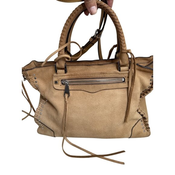 Rebecca Minkoff Tan Leather Whipstitch Satchel Shoulder Bag - Picture 3 of 14